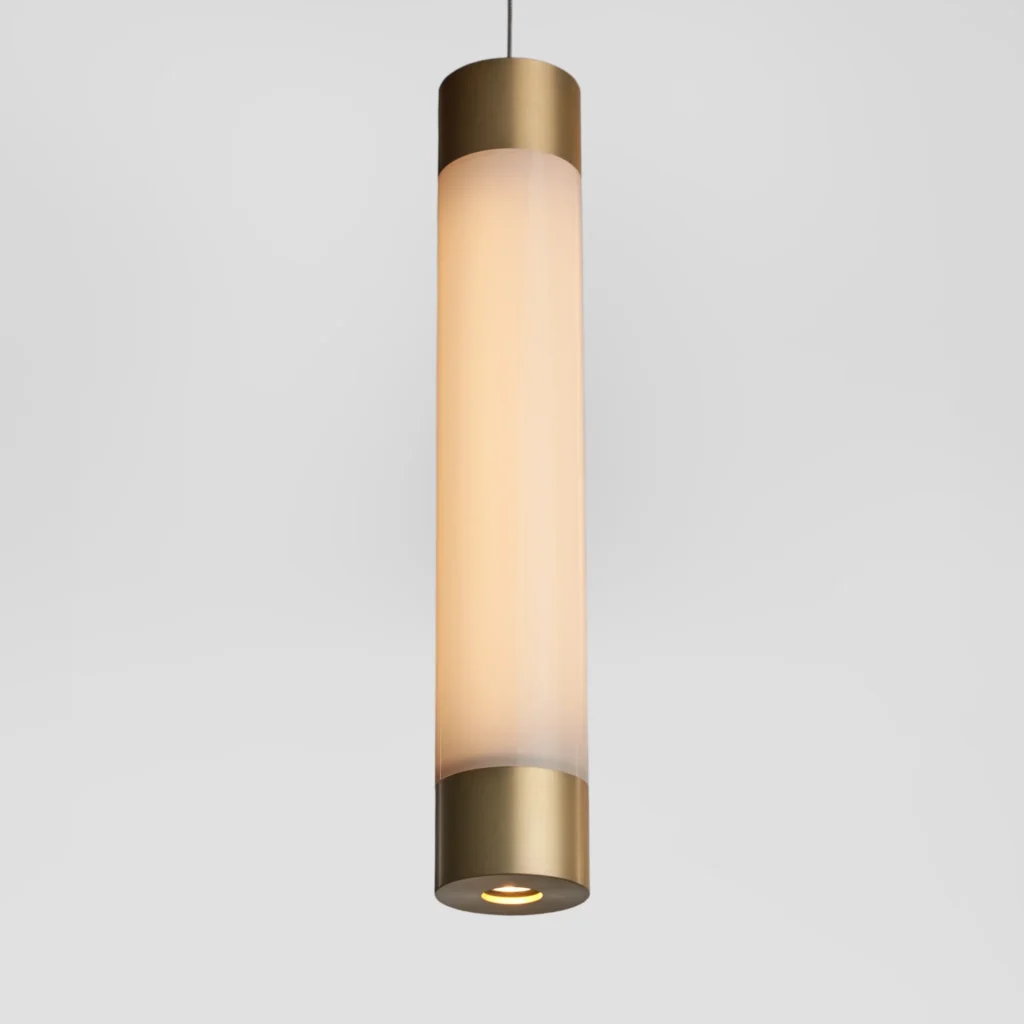 Modern Mega Fuse LED pendant with anodized finish. Designed and manufactured by Karice.