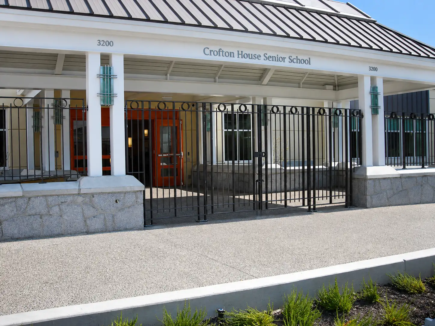 Exterior custom railings for Crofton House School in Vancouver, BC, CA by Karice.