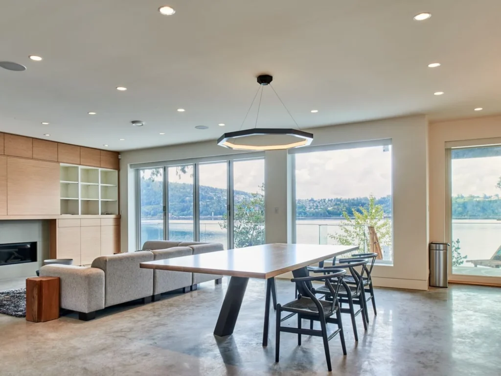 Decorative geometric chandelier for a private residence.