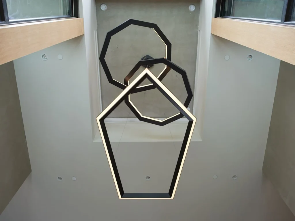 Luxennea Link and Custom Pentagon pendant for a private residence. Manufactured by Karice.