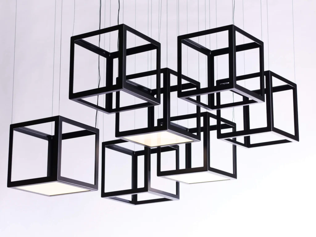 Frame fixture by Karice Lighting, available as an unlit frame or with a downlit LED panel.