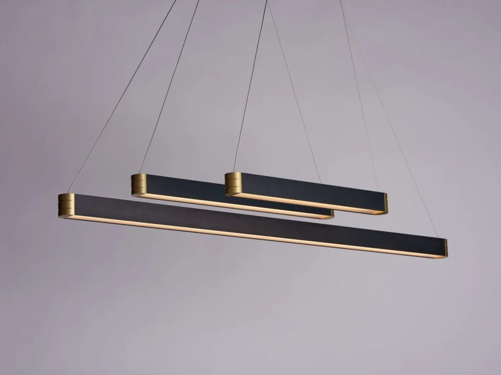 Retta linear LED light with aluminum body, frosted acrylic diffuser, and precision-machined end caps. Designed and manufactured by Karice.